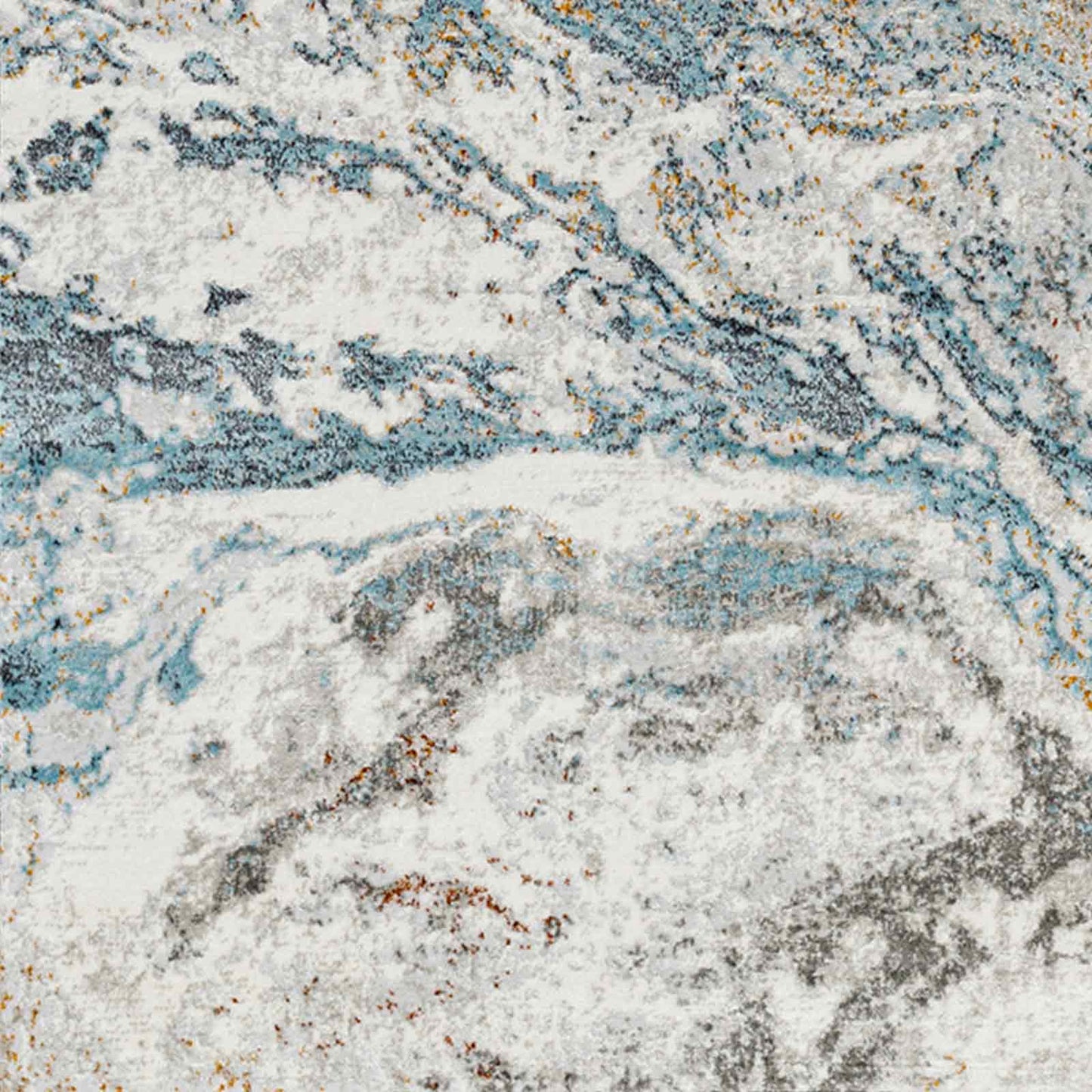 San Francisco Blue Abstract Modern Marble Rug