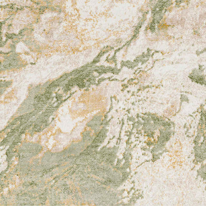 San Francisco Green Abstract Modern Marble Rug