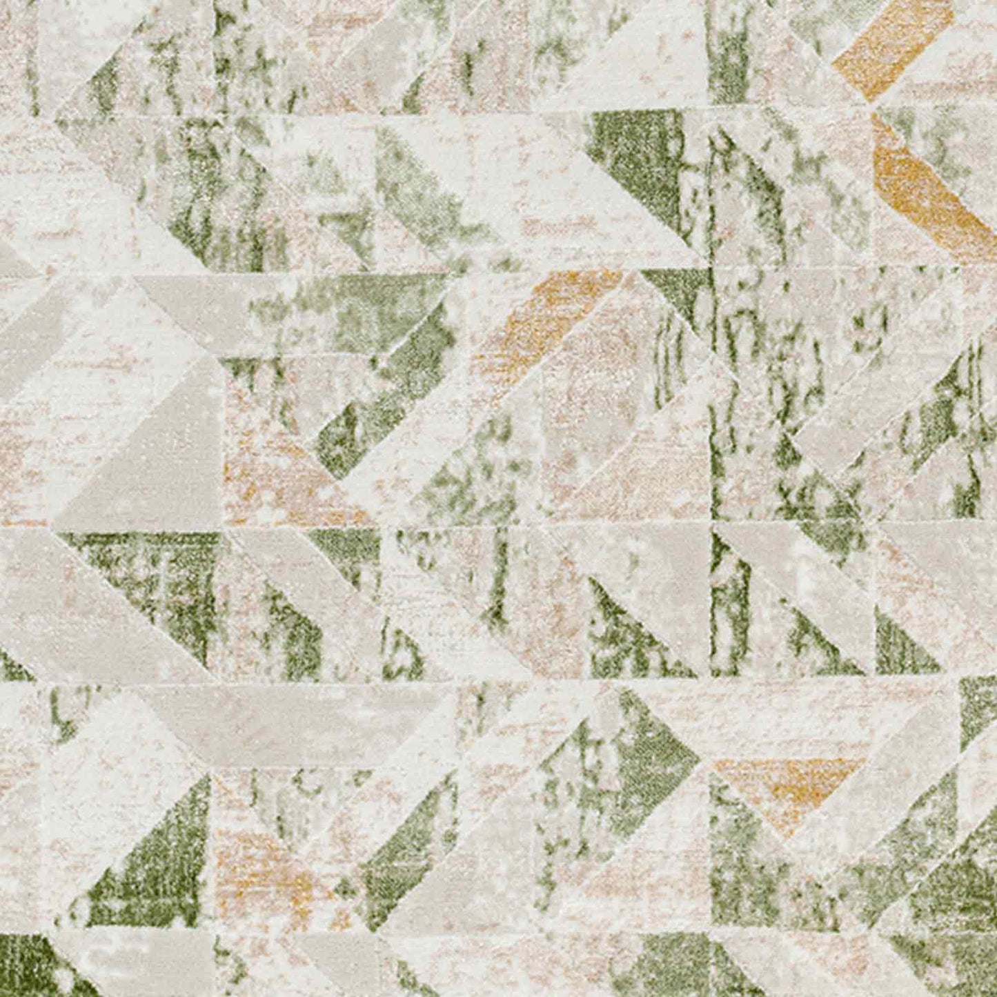 San Francisco Green and Cream Abstract Geometric Rug
