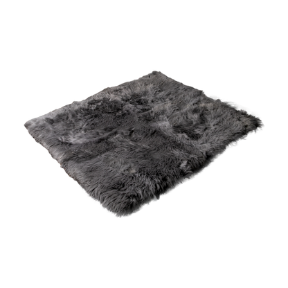 Grey Rectangular Genuine NZ Sheepskin Rug 130cm x 150cm