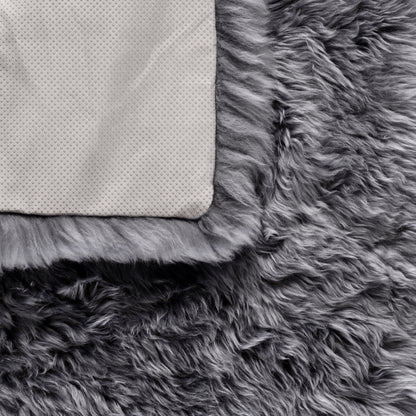 Grey Rectangular Genuine NZ Sheepskin Rug 130cm x 150cm