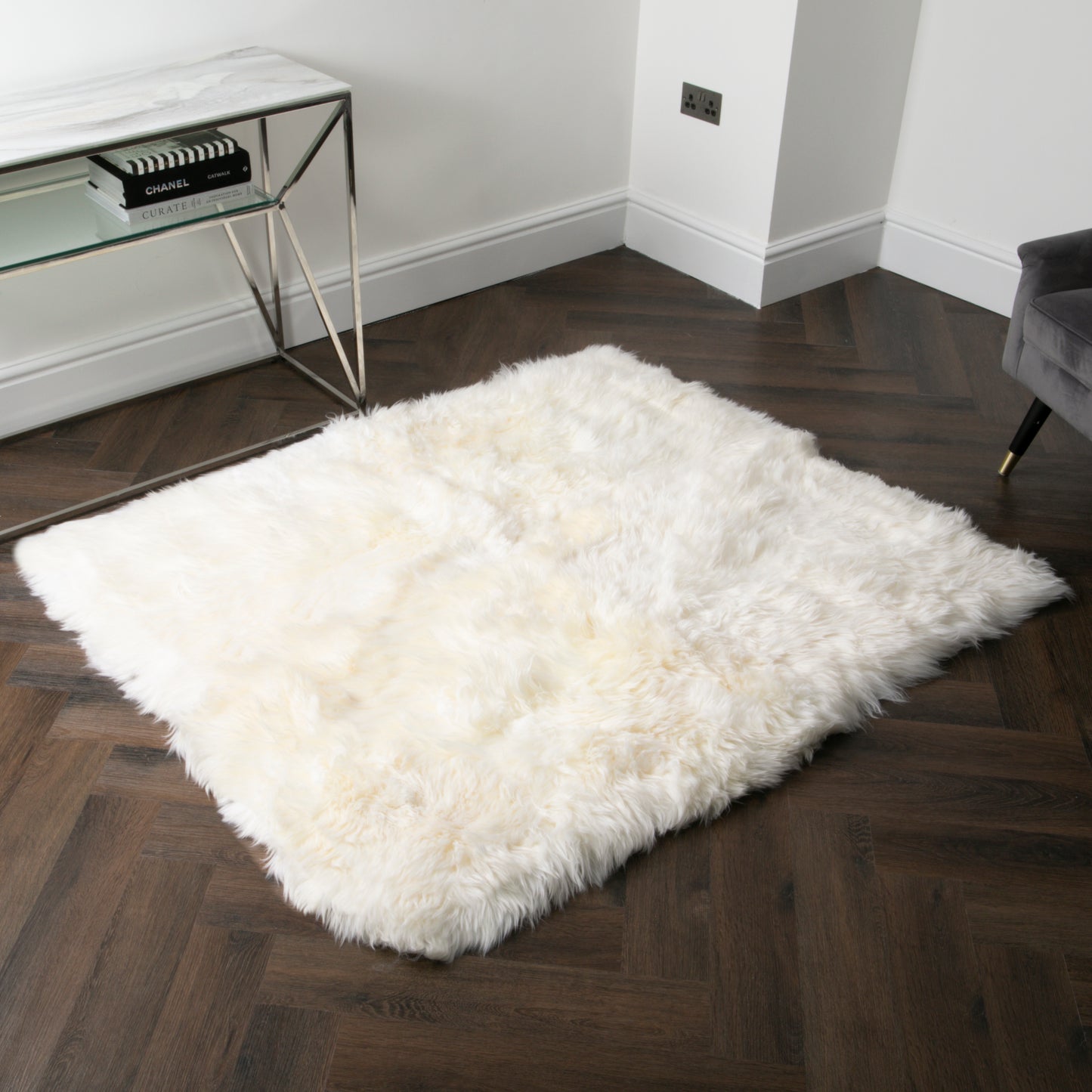 Natural Rectangular Genuine NZ Sheepskin Rug 130cm x 150cm
