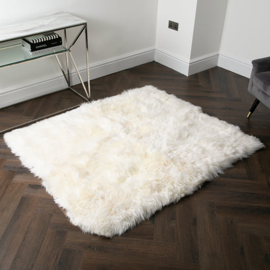 Natural Rectangular Genuine NZ Sheepskin Rug 130cm x 150cm