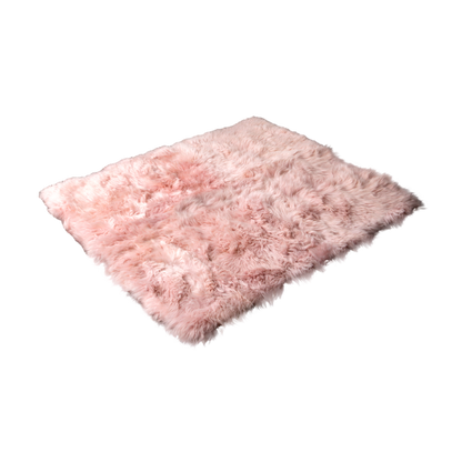 Pink Rectangle Genuine NZ Sheepskin Rug 130 x 150cm