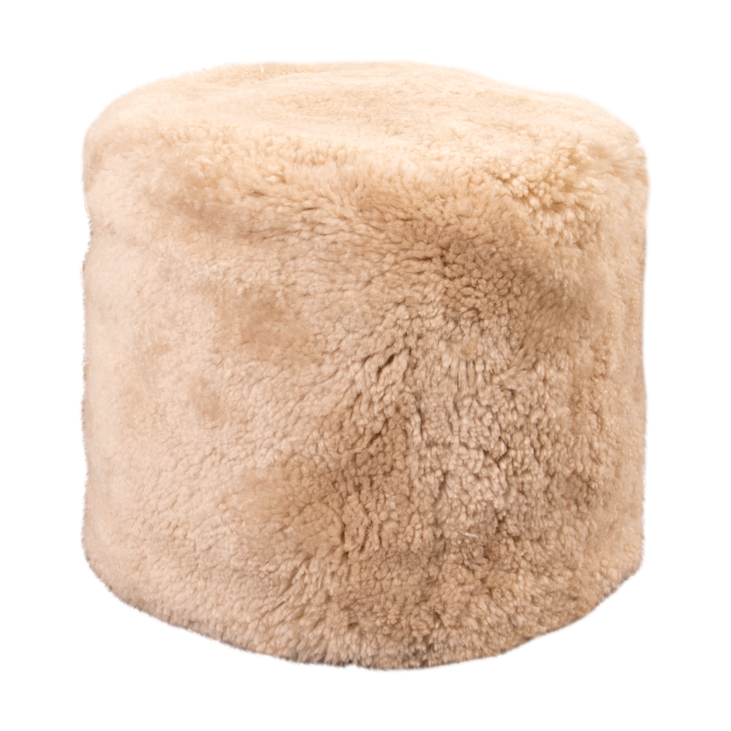 Short Pile Sheepskin Pouffe