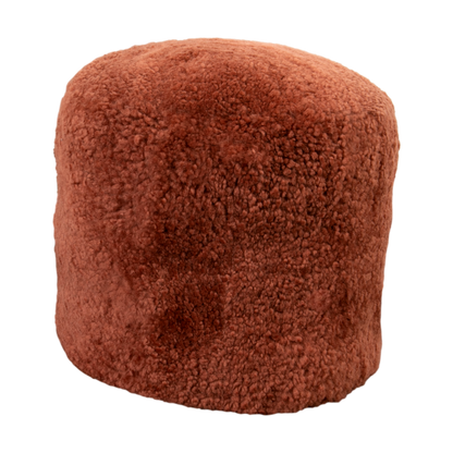 Coral Sheepskin Pouffe - short pile