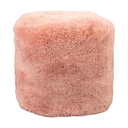 Pink Sheepskin Pouffe - short pile