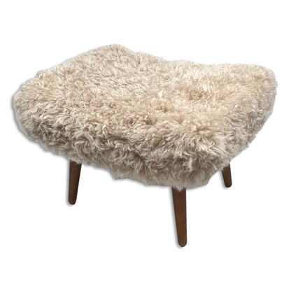 Shearling Beige Sheepskin Footstool