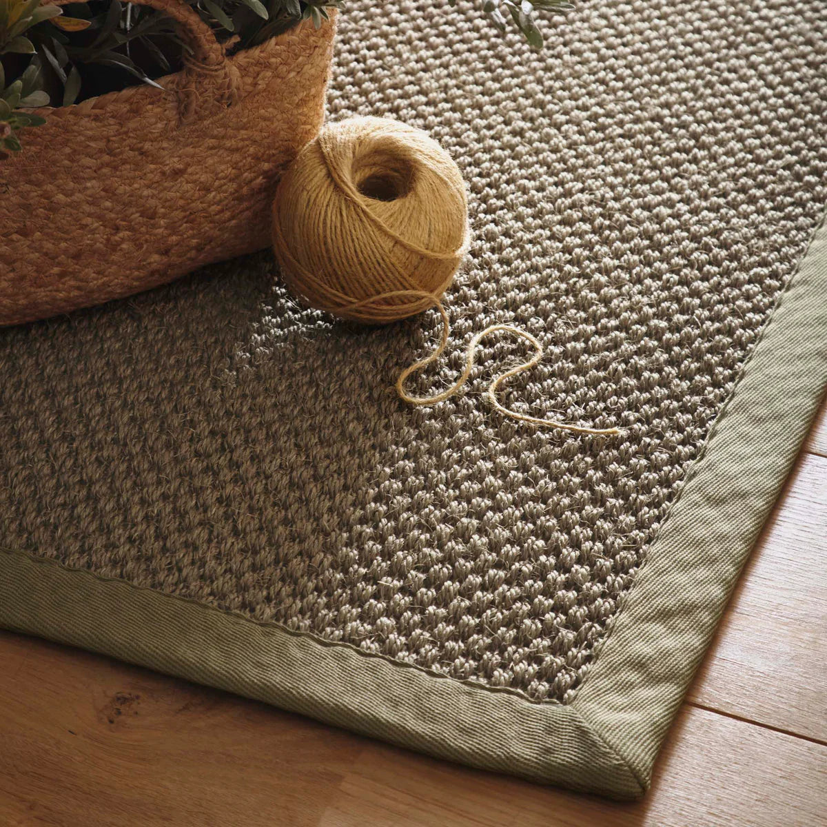 Origins Sisal Sage Green with Sage Green Border Premium Rug