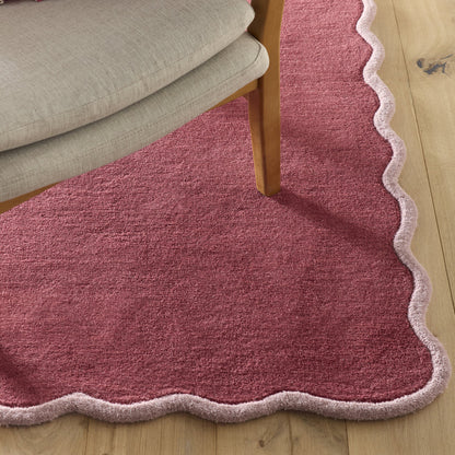 Origins Elsie Scalloped Edged Coral Wool Rug