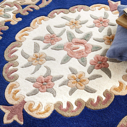 Origins Shensi Navy Blue Traditional Wool Rug