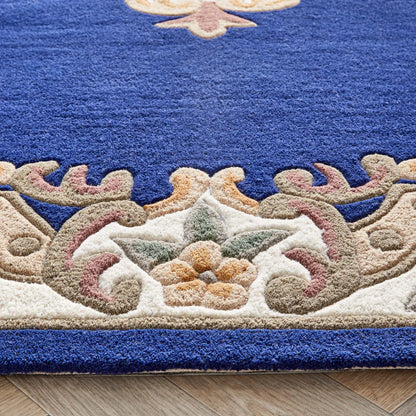 Origins Shensi Navy Blue Traditional Wool Rug