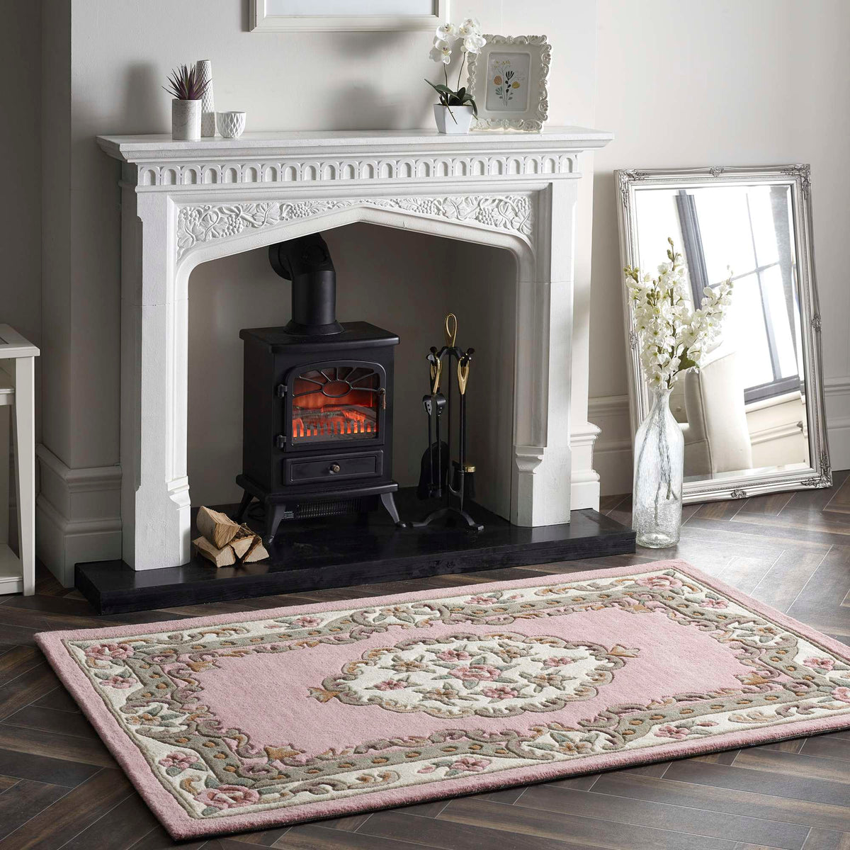 Origins Shensi Pink Traditional Wool Rug