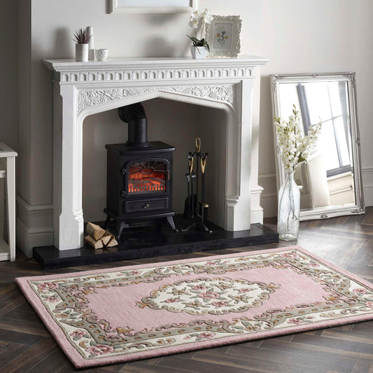 Origins Shensi Pink Traditional Wool Rug