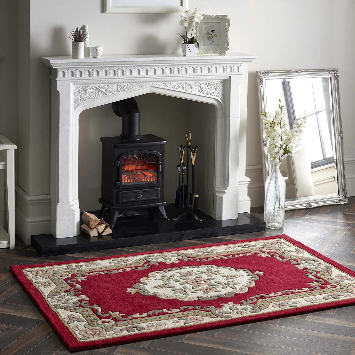 Origins Shensi Wine Red Traditional Wool Rug