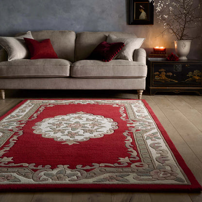 Origins Shensi Wine Red Traditional Wool Rug