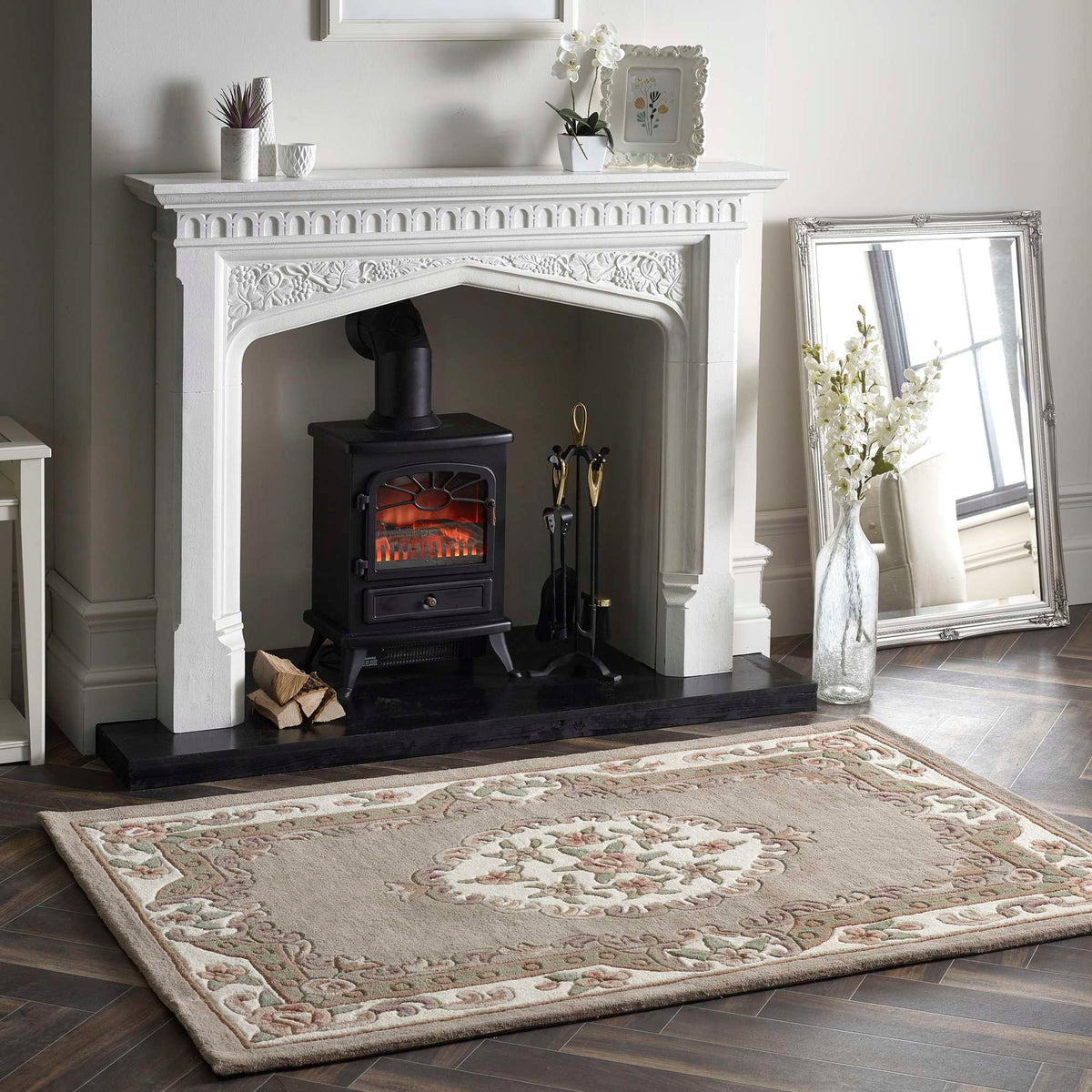 Origins Shensi Beige Traditional Wool Rug