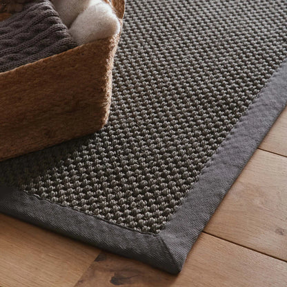 Origins Sisal Dark Grey with Grey Border Premium Rug