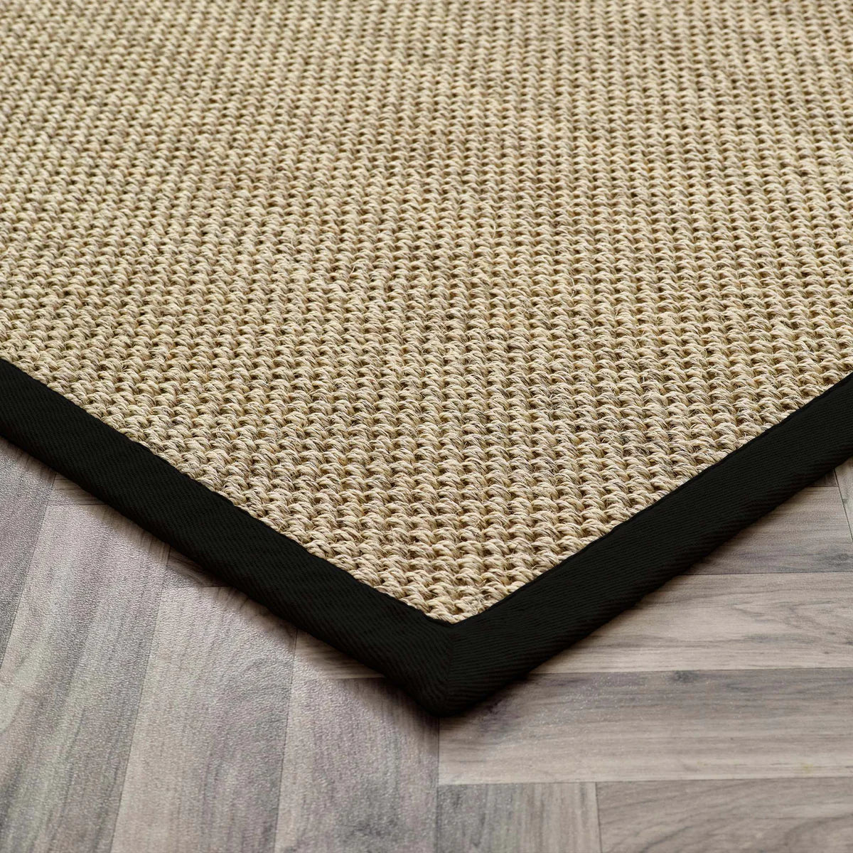 Origins Sisal Light Beige with Black Border Premium Rug