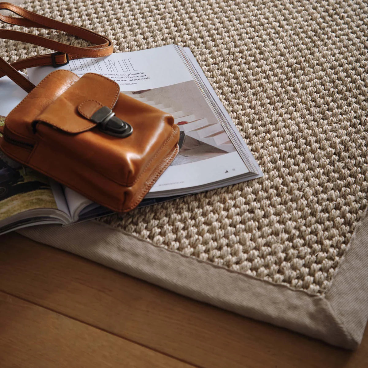Origins Sisal Light Beige with Sand Border Premium Rug