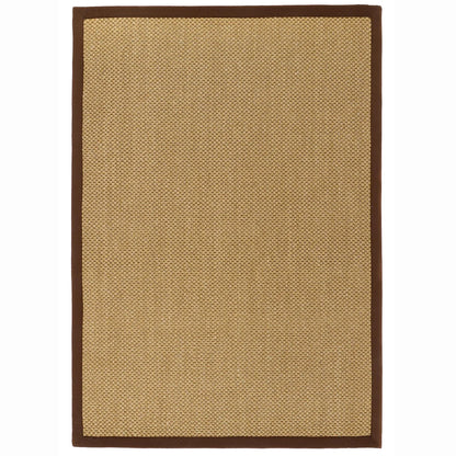 Origins Sisal Warm Natural with Dark Brown Border Premium Rug