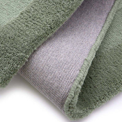 Origins Stacked Border Light Green Wool Rug