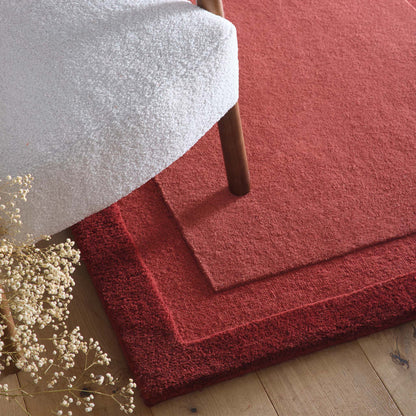 Origins Stacked Border Wine Red Wool Rug