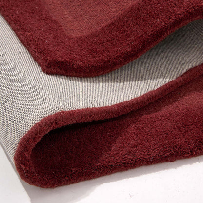 Origins Stacked Border Wine Red Wool Rug
