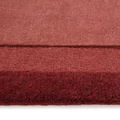 Origins Stacked Border Wine Red Wool Rug