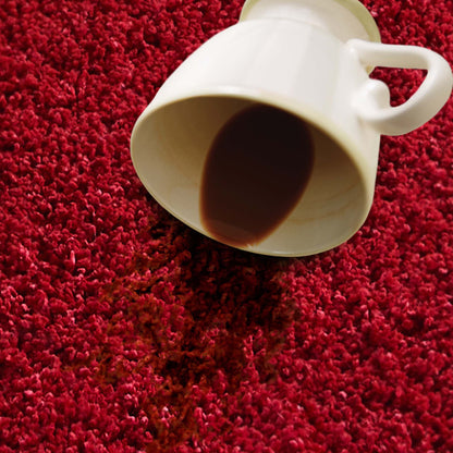 My Rug Red Medium Shaggy Machine Washable Rug 140cm x 200cm
