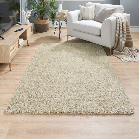 My Rug Stone Beige Medium Shaggy Machine Washable Rug 140cm x 200cm