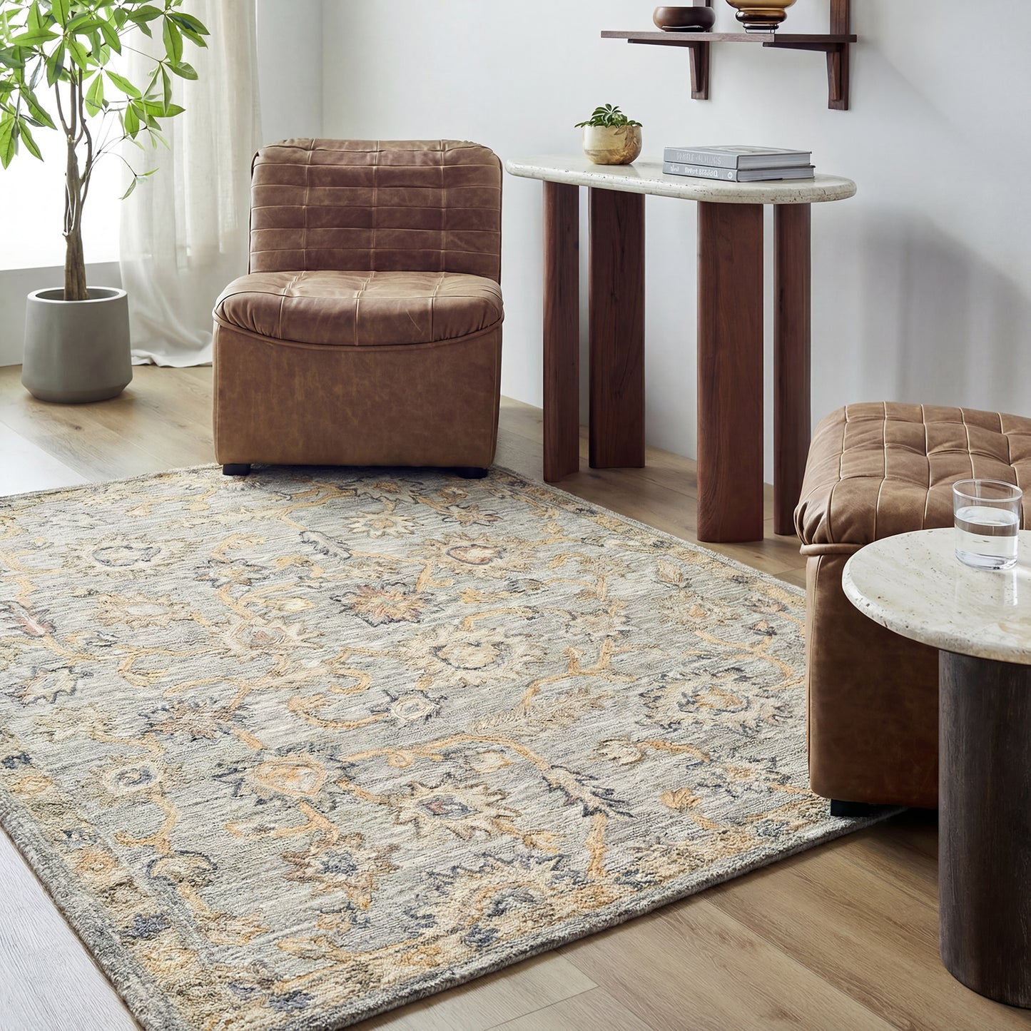 Arnold Grey Traditional Wool Rug