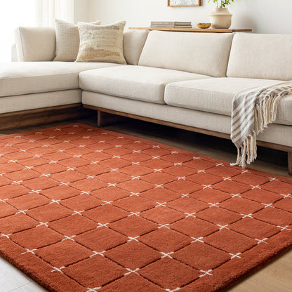 Brook Terracotta Modern Wool Rug