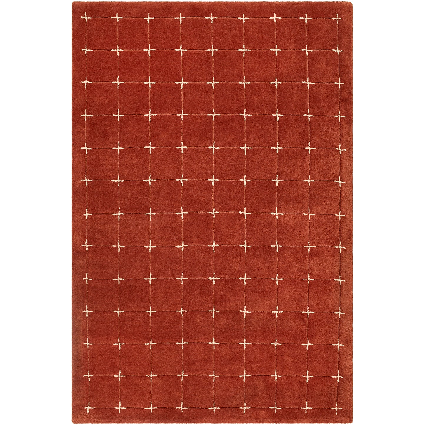 Brook Terracotta Modern Wool Rug
