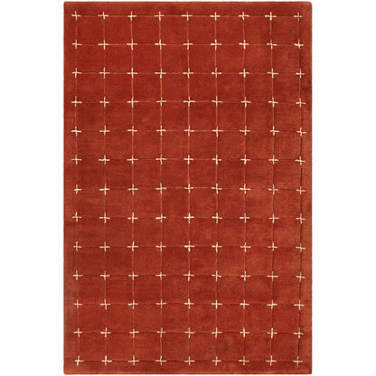 Brook Terracotta Modern Wool Rug