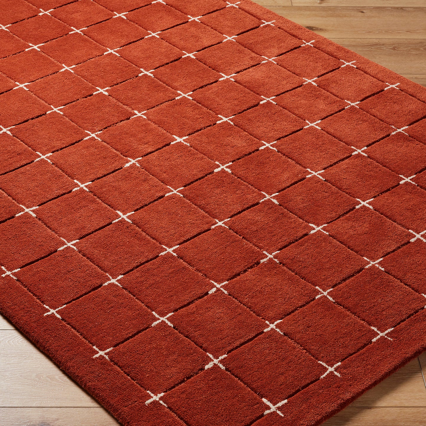 Brook Terracotta Modern Wool Rug