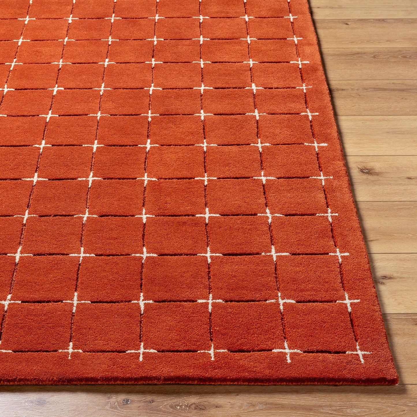 Brook Terracotta Modern Wool Rug