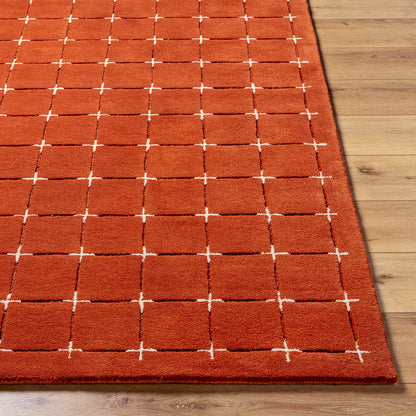 Brook Terracotta Modern Wool Rug
