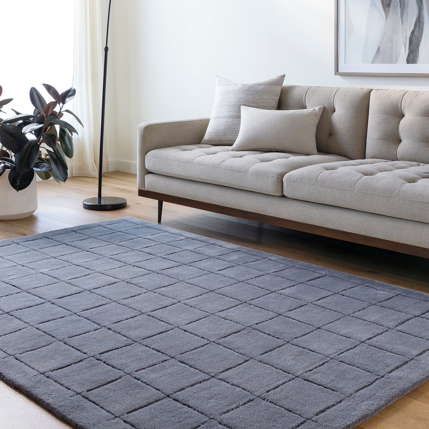 Brook Grey Modern Wool Rug