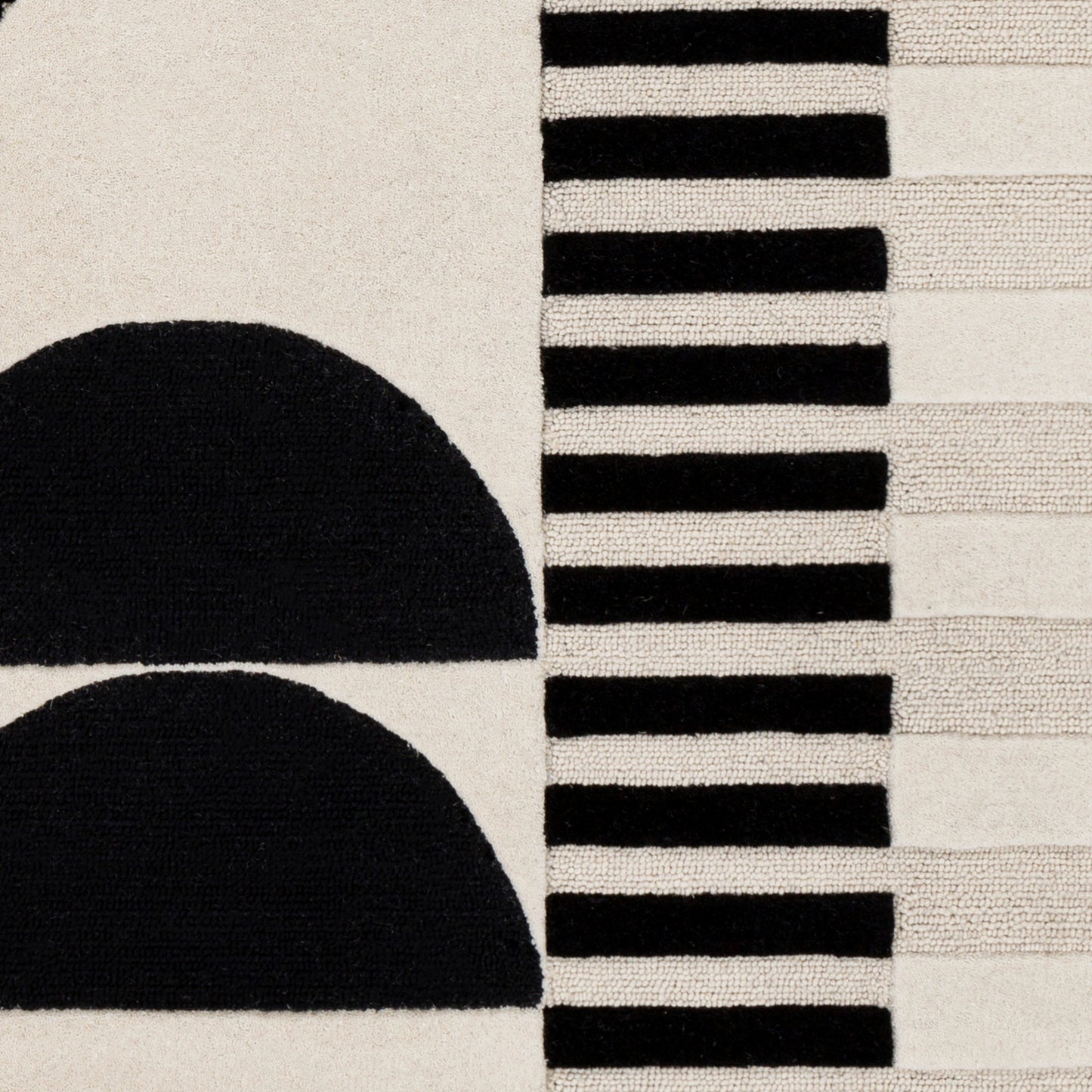 Brooklyn Black and Cream Modern Hand Tufted Wool Rug