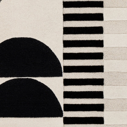 Brooklyn Black and Cream Modern Hand Tufted Wool Rug