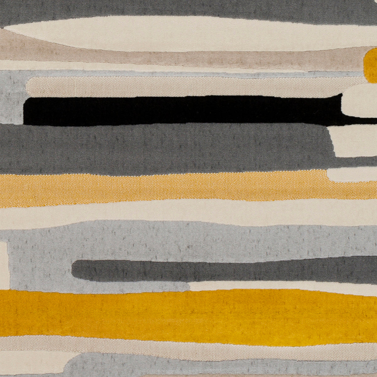 City Yellow and Grey  Modern Striped Rug