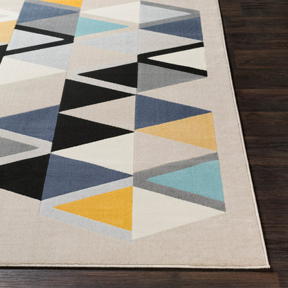 City Yellow and Blue Modern Geometric Rug