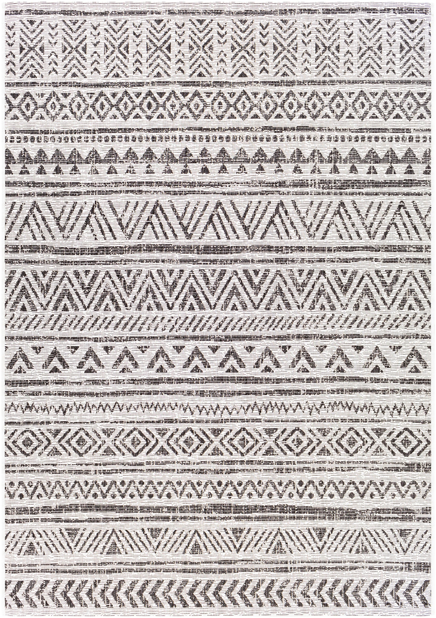 Eagean Black and Cream Geometric Rug