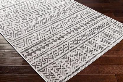 Eagean Black and Cream Geometric Rug