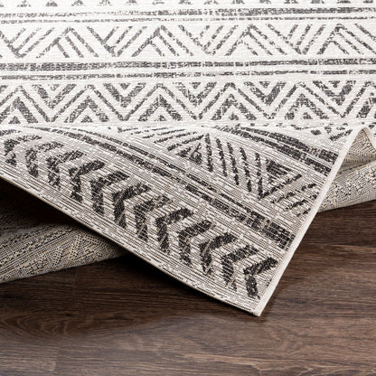 Eagean Black and Cream Geometric Rug