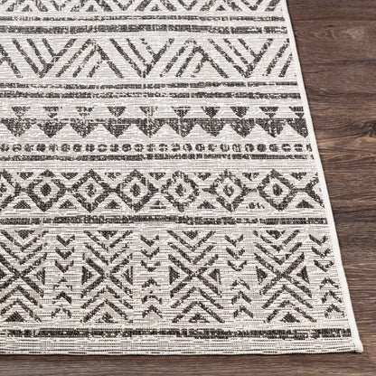 Eagean Black and Cream Geometric Rug