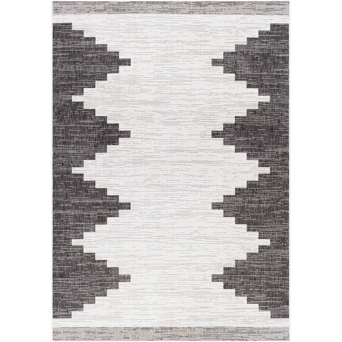 Eagean Cream and  Charcoal Modern Global Rug