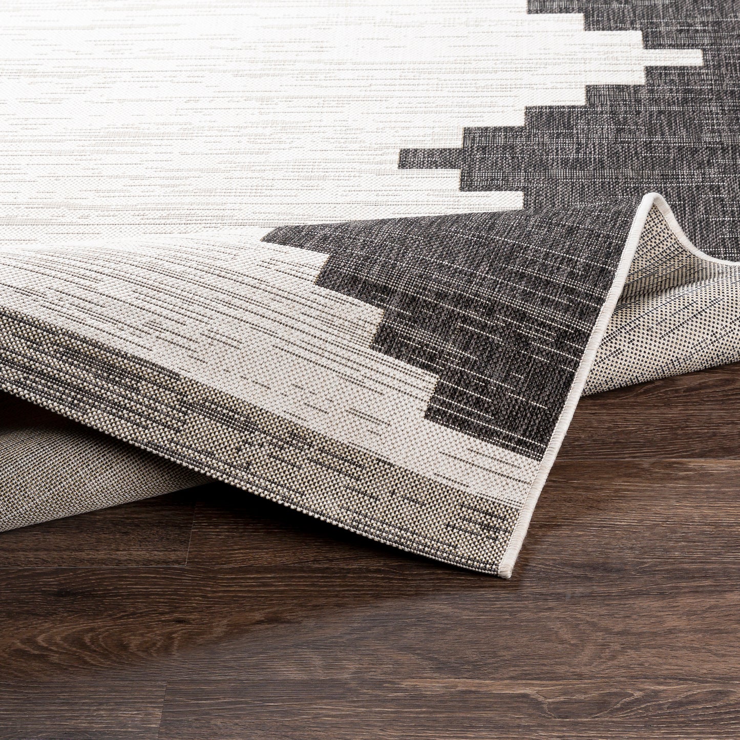 Eagean Cream and  Charcoal Modern Global Rug