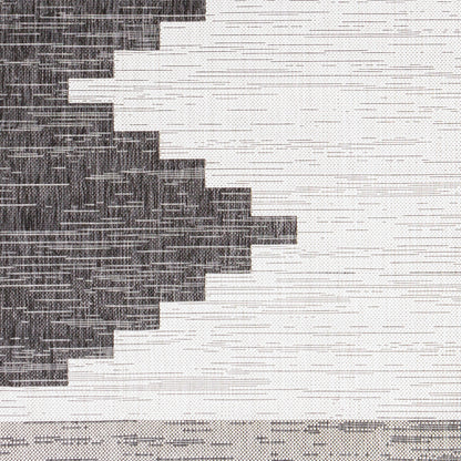 Eagean Cream and  Charcoal Modern Global Rug